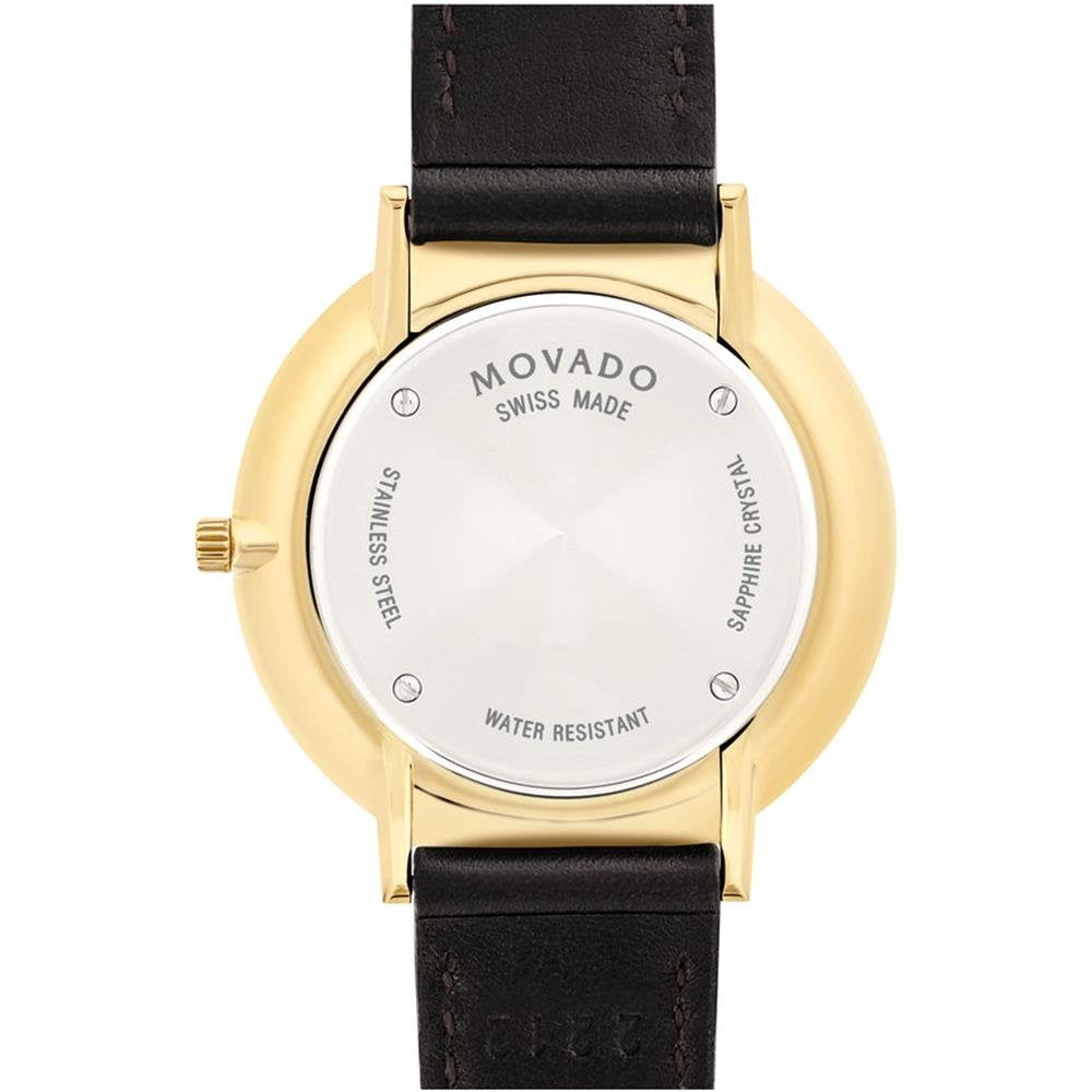 Movado Ultra Slim Blue Dial Brown Leather Strap Watch For Women - 0607092 Buy Now By Movado