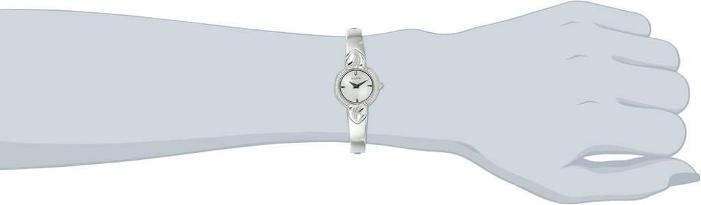 Bulova Crystal Pendant Silver Dial Silver Steel Strap Watch for Women - 96X111 Buy Now By Bulova
