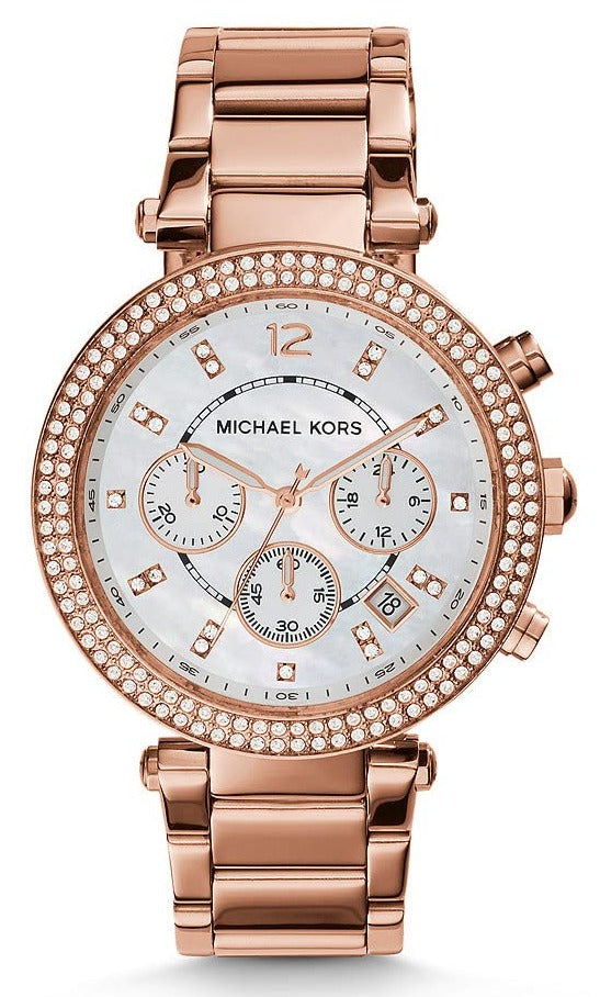 Michael Kors Parker White Dial with Diamonds Rose Gold Steel Strap Watch for Women - MK5491 Buy Now By Michael Kors