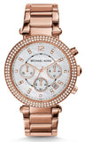 Michael Kors Parker White Dial with Diamonds Rose Gold Steel Strap Watch for Women - MK5491 Buy Now By Michael Kors