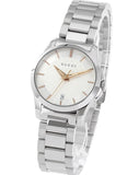 Gucci G Timeless Silver Dial Silver Steel Strap Watch For Women - YA126523 Buy Now By Gucci