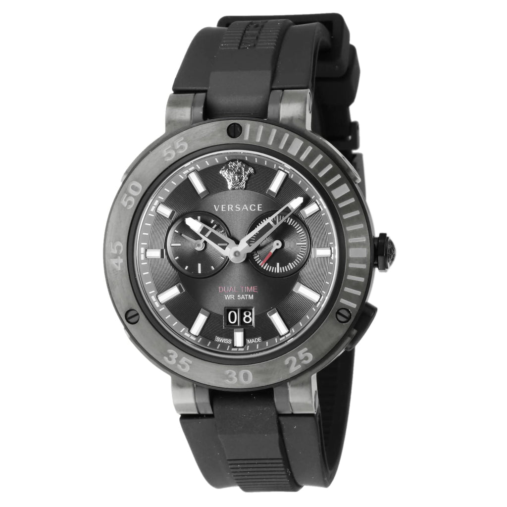 Versace V Extreme Chronograph Black Tone Dial Black Rubber Strap Watch for Men - VCN020017 Buy Now By Versace