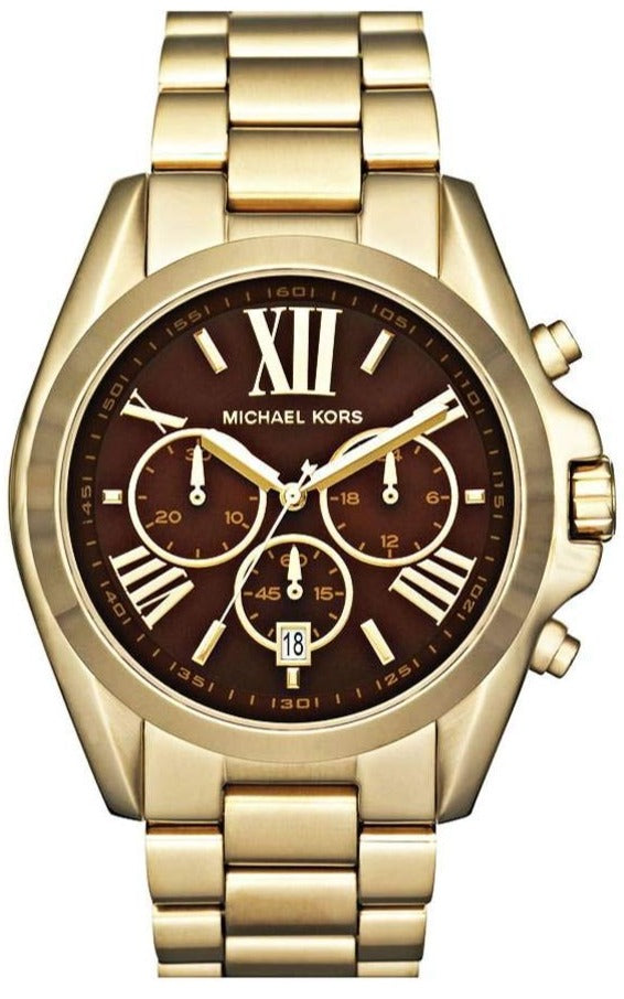 Michael Kors Bradshaw Brown Dial Gold Steel Strap Watch for Women - MK5502 Buy Now By Michael Kors
