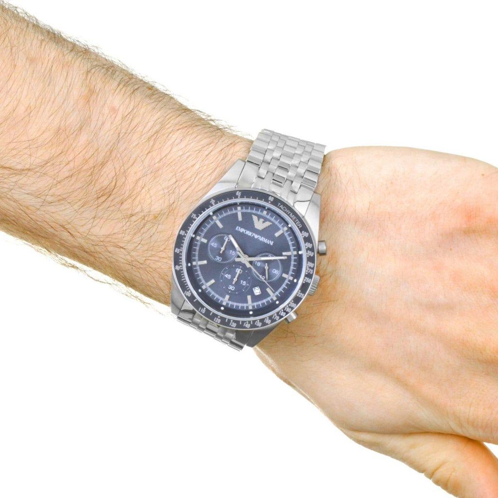 Emporio Armani Sportivo Chronograph Blue Stainless Steel Watch For Men - AR6072 Buy Now By Emporio Armani