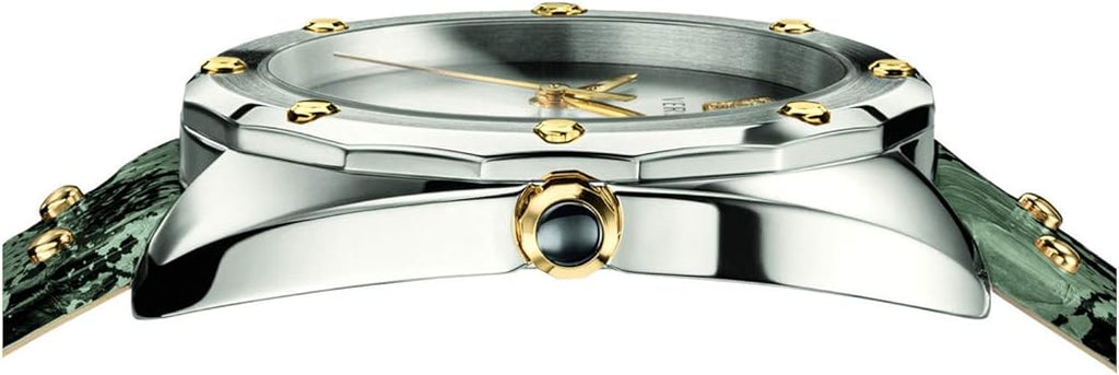 Versace Shadov Quartz Silver Dial Snakeskin Green Leather Strap Watch for Women - VEBM00718 Buy Now By Versace