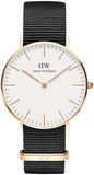 Daniel Wellington Classic Cornwall White Dial Black Nylon Strap Watch For Women - DW00100259 Buy Now By Daniel Wellington
