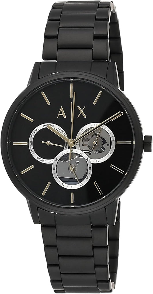Armani Exchange Cayde Chronograph Black Dial Black Steel Strap Watch for Men - AX2748 Buy Now By Armani Exchange