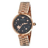 Emporio Armani Arianna Black Dial Rose Gold Stainless Steel Watch For Women - AR11197 Buy Now By Emporio Armani