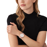 Michael Kors Lennox Three-Hand Analog White Dial Pink Silicone Strap Watch For Women - MK7334 Buy Now By Michael Kors