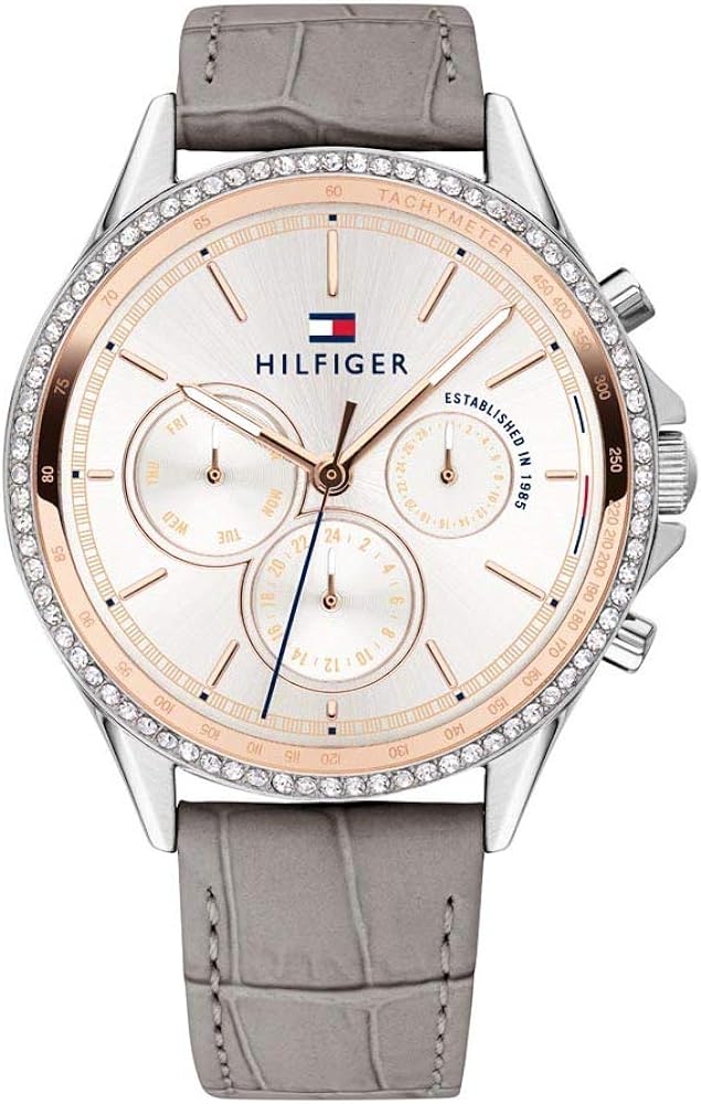 Tommy Hilfiger Ari Diamonds White Dial Grey Leather Strap Watch for Women - 1781980 Buy Now By Tommy Hilfiger