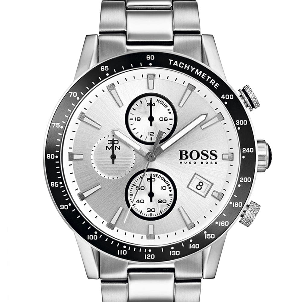 Hugo Boss Rafale Competitive Sport Silver Dial Silver Steel Strap Watch for Men - 1513511 Buy Now By Hugo Boss
