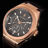 Maserati Triconic Chronograph Grey Dial Brown Leather Strap Watch For Men - R8871639003 Buy Now By Maserati