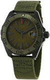 Tag Heuer Aquaracer Automatic Green Dial Khakhi Green Nylon Strap Watch for Men - WAY208E.FC8222 Buy Now By Tag Heuer