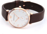Emporio Armani Analog White Dial Brown Leather Strap Watch For Men - AR9042 Buy Now By Emporio Armani