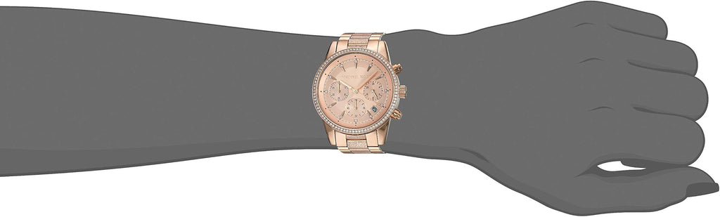 Michael Kors Ritz Chronograph Rose Gold Dial Rose Gold Steel Strap Watch For Women - MK6598 Buy Now By Michael Kors