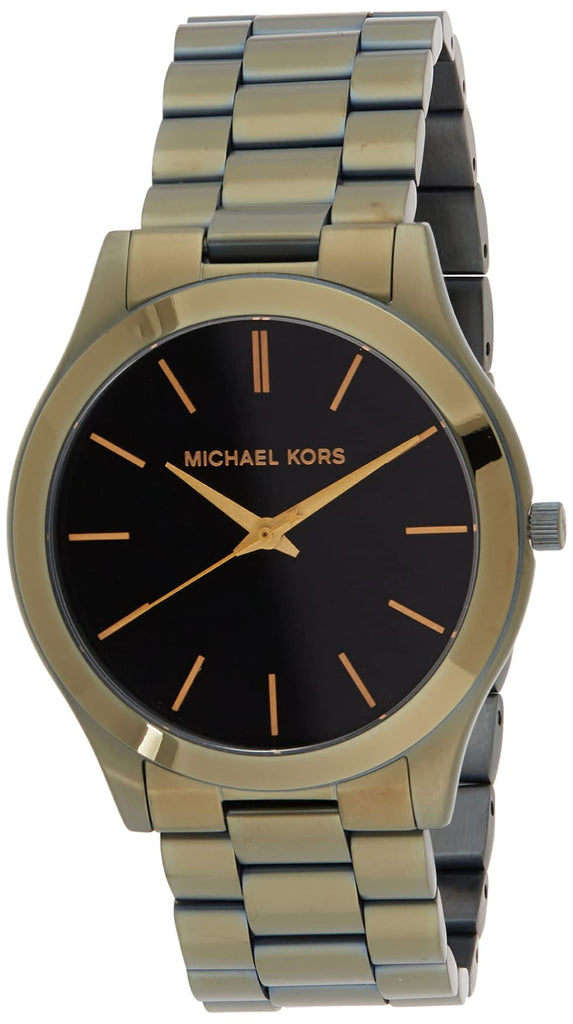 Michael Kors Slim Runway Quartz Black Dial Green Steel Strap Watch For Men - MK8715 Buy Now By Michael Kors