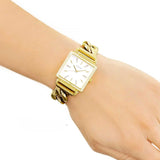 Guess Vanity Diamonds Silver Dial Gold Steel Strap Watch for Women - W1030L2 Buy Now By Guess