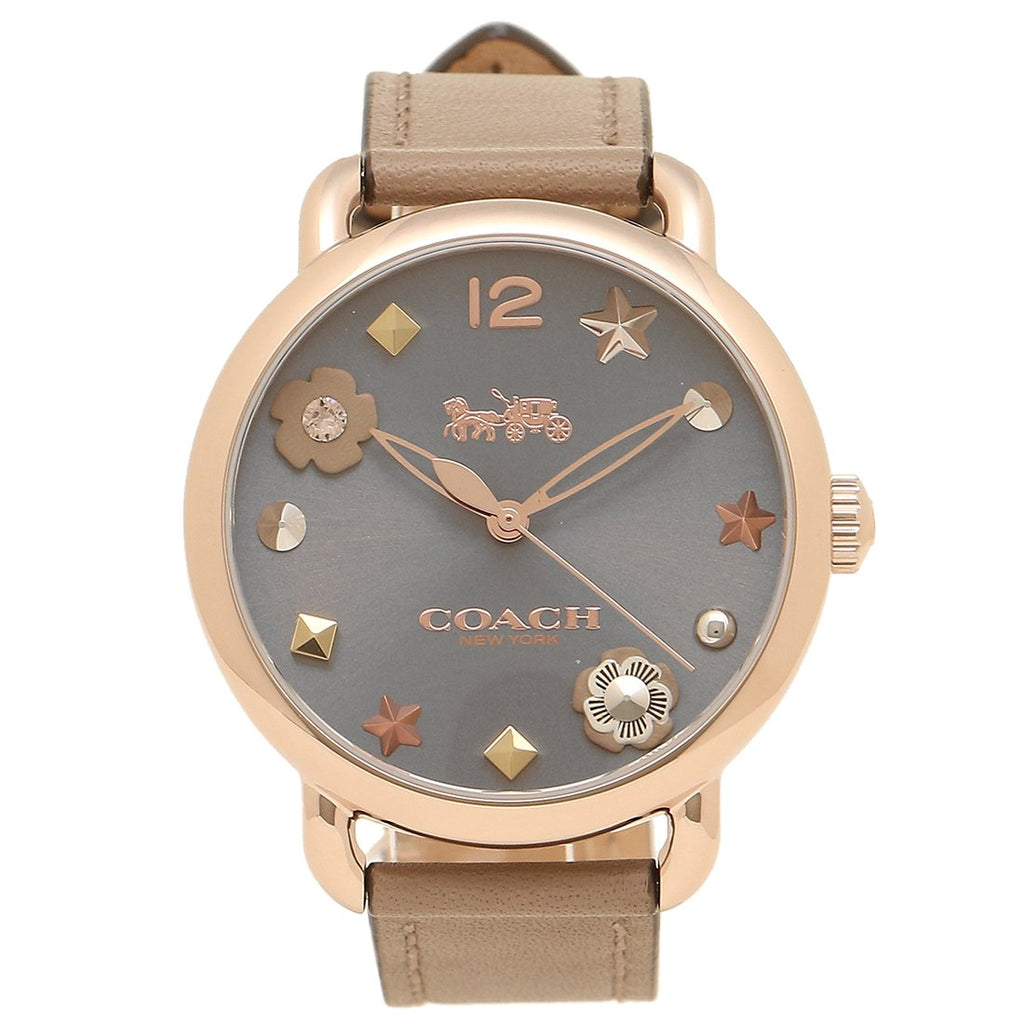 Coach Delancey Grey Dial Brown Leather Strap Watch for Women - 14502797 Buy Now By Coach