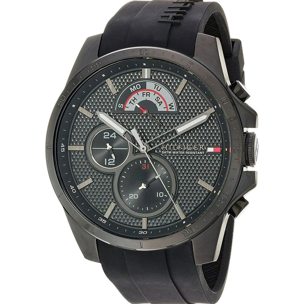 Tommy Hilfiger Decker Black Dial Black Rubber Strap Watch for Men - 1791352 Buy Now By Tommy Hilfiger