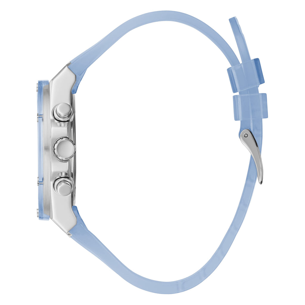 Guess Athena Active Life Clear White Dial Blue Rubber Strap Watch for Women - GW0409L1 Buy Now By Guess