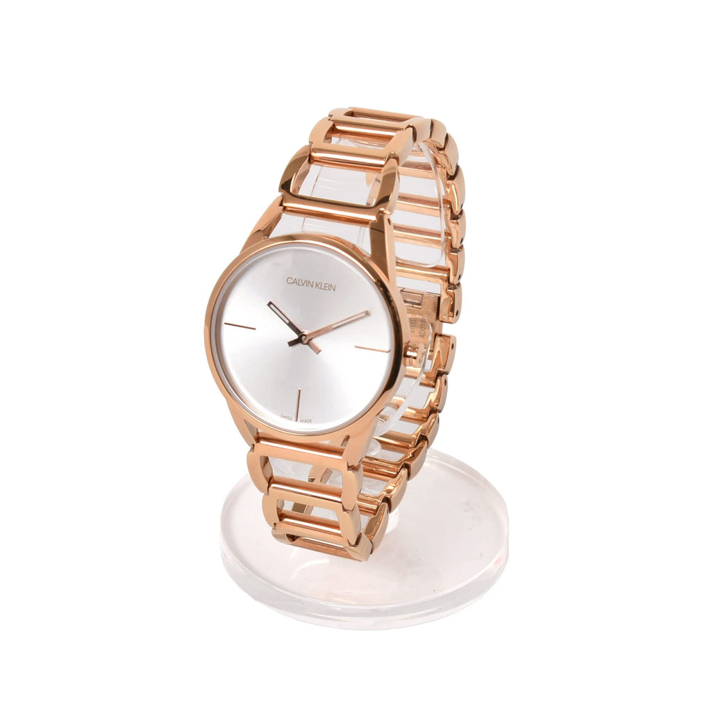 Calvin Klein Stately White Dial Rose Gold Steel Strap Watch for Women - K3G23626 Buy Now By Calvin Klein