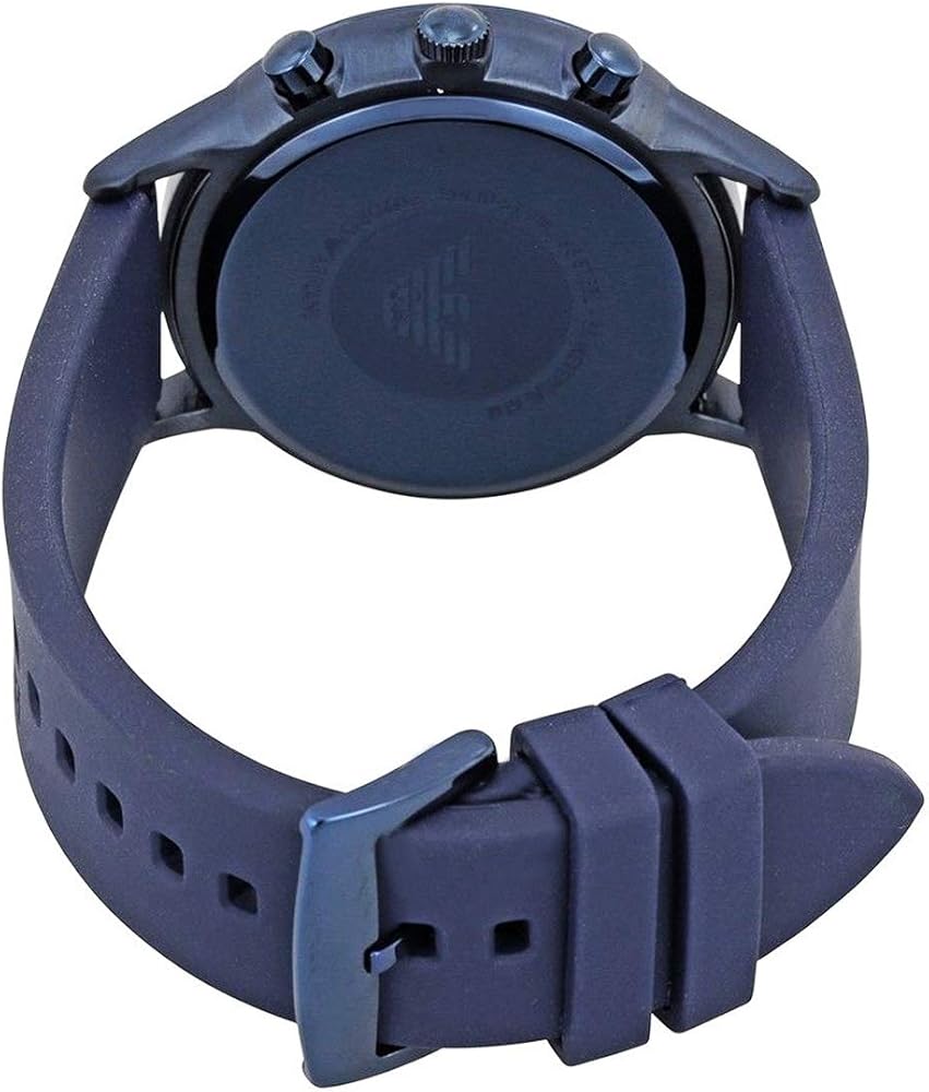 Emporio Armani Renato Chronograph Silver Dial Blue Silicone Strap Watch For Men - AR11026 Buy Now By Emporio Armani