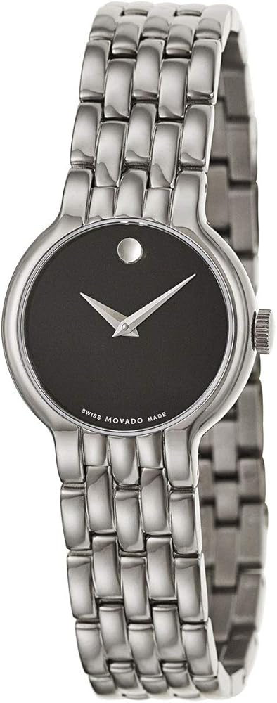 Movado Veturi Quartz Black Dial Silver Steel Strap Watch for Women - 0606338 Buy Now By Movado