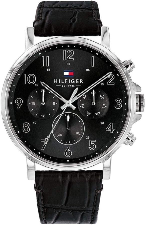 Tommy Hilfiger Baker Chronograph Black Dial Black Leather Strap Watch For Men - 1710449 Buy Now By Tommy Hilfiger