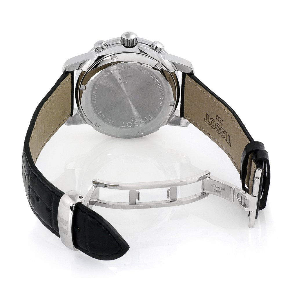 Tissot T Race PRC 200 Chronograph Quartz Black Dial Black Leather Strap Watch for Men - T17.1.526.52 Buy Now By Tissot