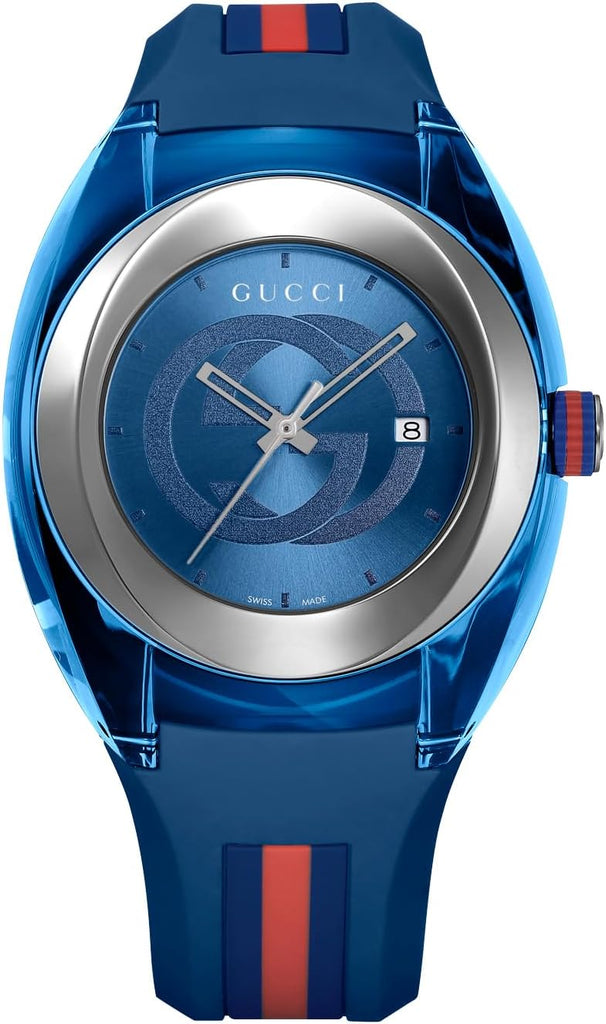 Gucci Sync XXL Quartz Blue Dial Blue Rubber Strap Watch For Men - YA137104 Buy Now By Gucci