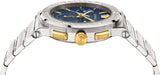 Versace Greca Quartz Blue Dial Silver Steel Strap Watch For Men - VEZ900221 Buy Now By Versace