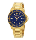 Movado Series 800 Blue Dial Gold Steel Strap Watch For Men - 2600144 Buy Now By Movado