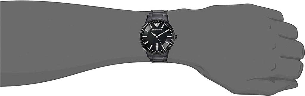 Emporio Armani Renato Quartz Black Dial Black Steel Strap Watch For Men - AR11079 Buy Now By Emporio Armani