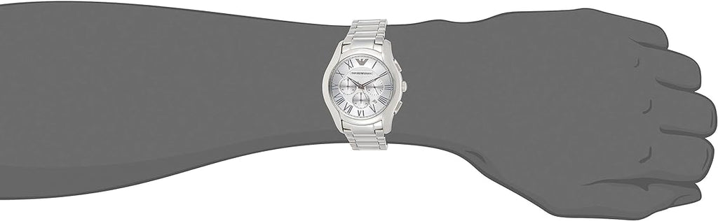 Emporio Armani Valente Chronograph Silver Dial Silver Steel Strap Watch For Men - AR11081 Buy Now By Emporio Armani