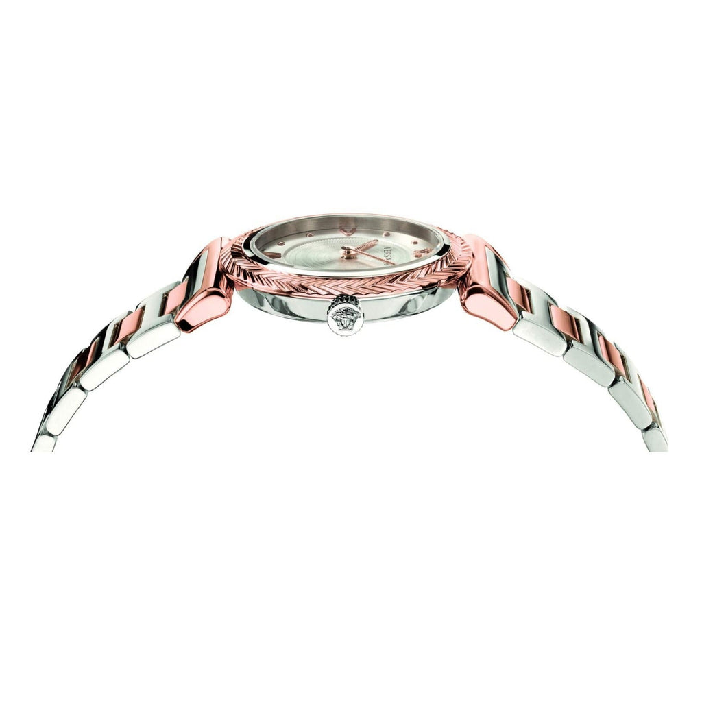 Versace V-Motif Silver Dial Two Tone Steel Strap Watch for Women - VERE00718 Buy Now By Versace