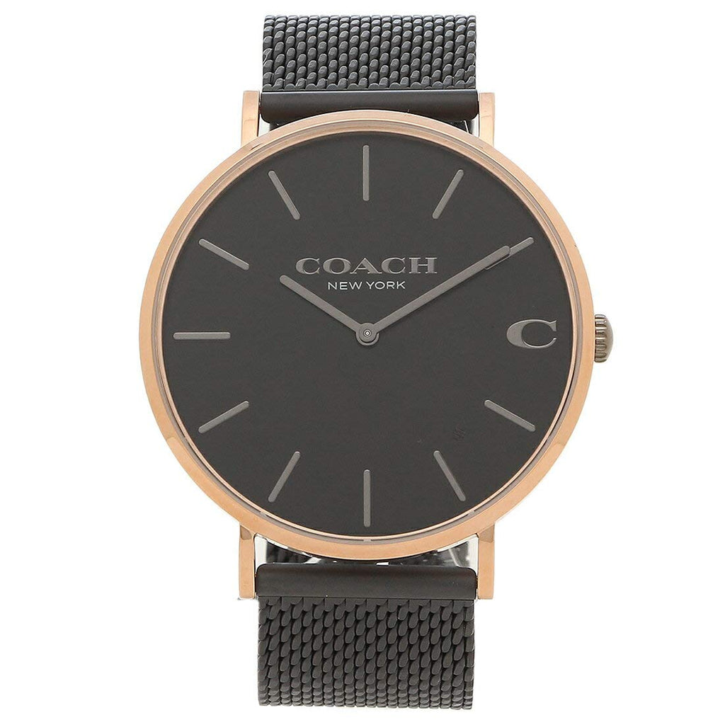 Coach Charles Black Ion Dial Black Mesh Bracelet Watch for Men - 14602470 Buy Now By Coach