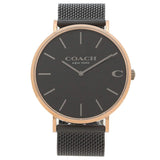Coach Charles Black Ion Dial Black Mesh Bracelet Watch for Men - 14602470 Buy Now By Coach