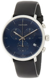 Calvin Klein High Noon Chronograph Blue Dial Black Leather Strap Watch for Men - K8M271CN Buy Now By Calvin Klein