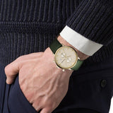 Emporio Armani Chronograph Champagne Dial Green Leather Strap Watch For Men - AR1722 Buy Now By Emporio Armani
