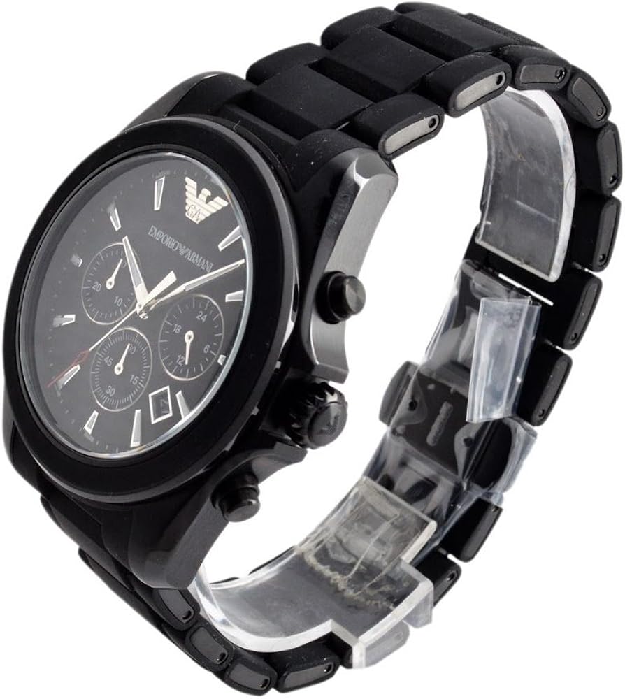 Emporio Armani Sportivo Chronograph Black Dial Black Silicone Strap Watch For Men - AR6092 Buy Now By Emporio Armani