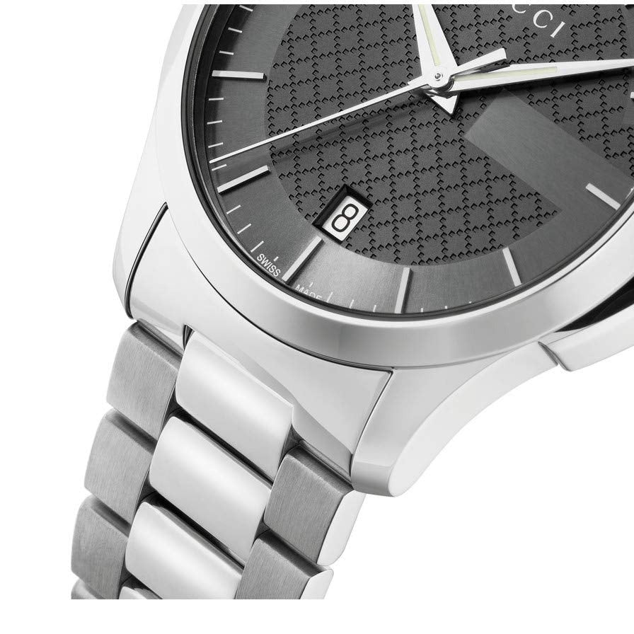 Gucci G Timeless Grey Dial Silver Steel Strap Watch For Men - YA126441 Buy Now By Gucci