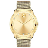 Movado Bold Diamonds Gold Dial Gold Mesh Bracelet Watch For Men - 3600460 Buy Now By Movado