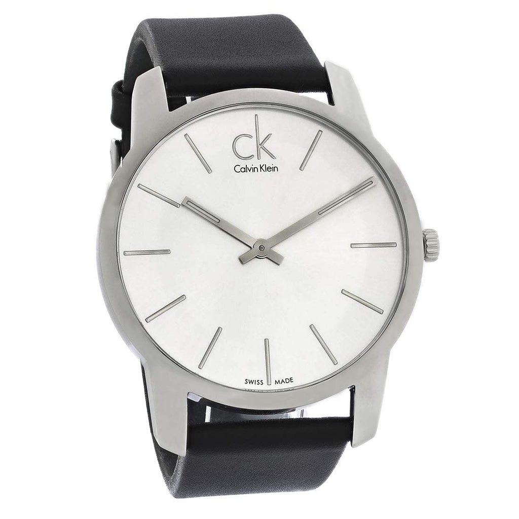 Calvin Klein City White Dial Black Leather Strap Watch For Men - K2G211C6 Buy Now By Calvin Klein