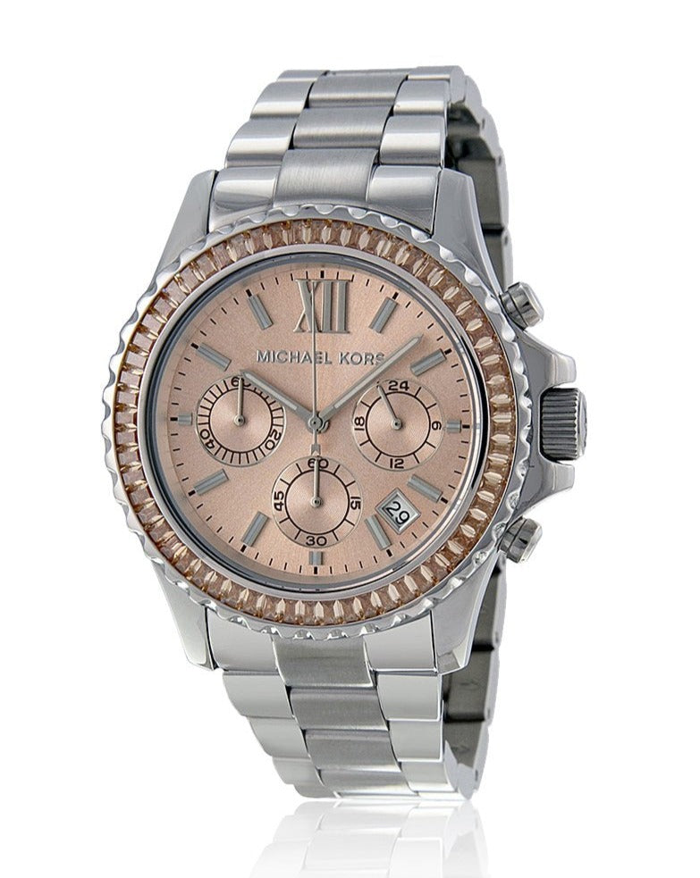 Michael Kors Everest Chronograph Gold Dial Silver Steel Strap Watch For Women - MK5870 Buy Now By Michael Kors