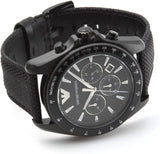 Emporio Armani Sigma Chronograph Black Dial Black Leather Strap Watch For Men - AR6131 Buy Now By Emporio Armani