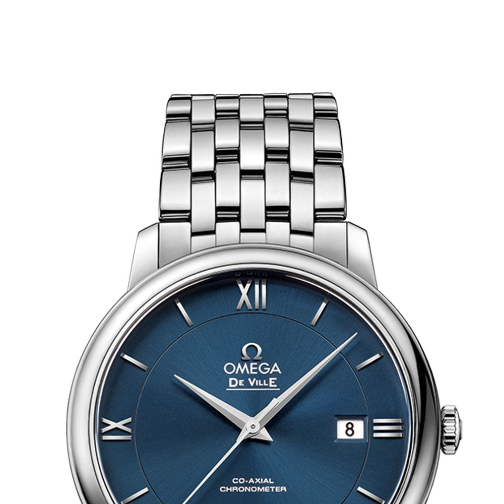 Omega De Ville Prestige Co-Axial Orbis Blue Dial Silver Steel Strap Watch for Men - 424.10.40.20.03.001 Buy Now By Omega