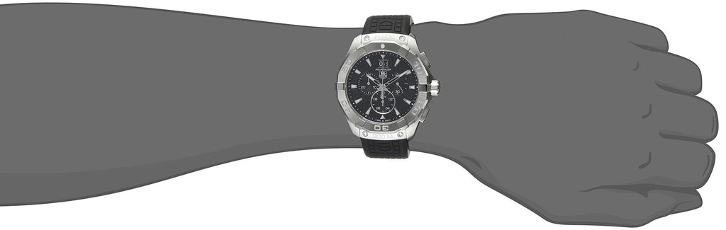 Tag Heuer Aquaracer Quartz Chronograph Black Dial Black Rubber Strap Watch for Men - CAY1110.FT6041
