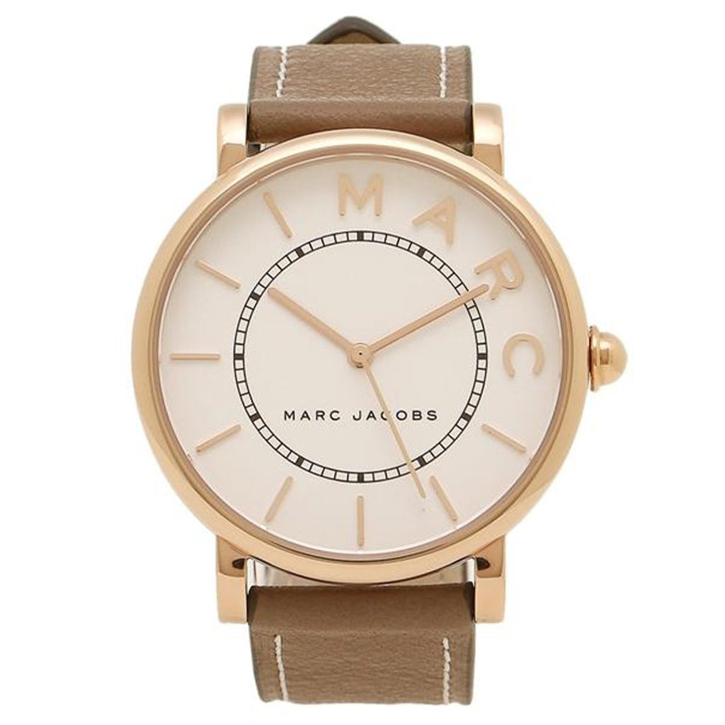 Marc Jacobs Roxy White Dial Cement Brown Leather Strap Watch for Women - MJ1533 Buy Now By Marc Jacobs