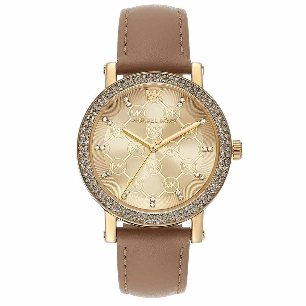 Michael Kors Corey Analog Gold Dial Brown Leather Strap Watch for Women - MK2986 Buy Now By Michael Kors