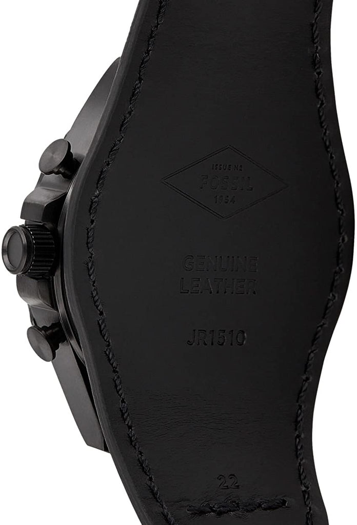 Fossil Nate Chronograph Black Dial Black Leather Strap Watch for Men - JR1510 Buy Now By Fossil